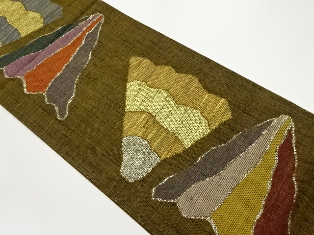 JAPANESE FUKURO OBI / TSUMUGI / PULP CLOTH / WOVEN ABSTRACT